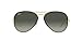 Ray-Ban Unisex RB3025JM Classic Full Color Metal Aviator Sunglasses, Black On Legend Gold/Grey Gradient, 58 mm
