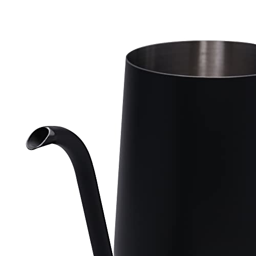 Leiteira de Aço Inox com Bico Fino Preta 600ML