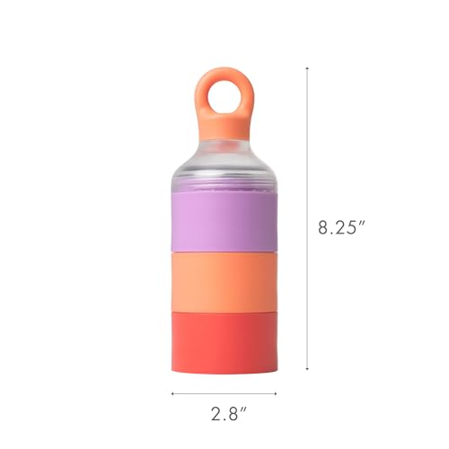 Boon Triful Baby Formula Dispenser On The Go - Insulated Stainless Steel Formula Containers with Stacking Design - Baby Bottle-Feeding Supplies for Travel - Pink