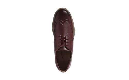 Image of Neeman's Luxe Brogues for Men | Antique Finish Faux Leather (PU) with Mendelian Brogue Pattern | Comfortable Semi-Casual Brogues