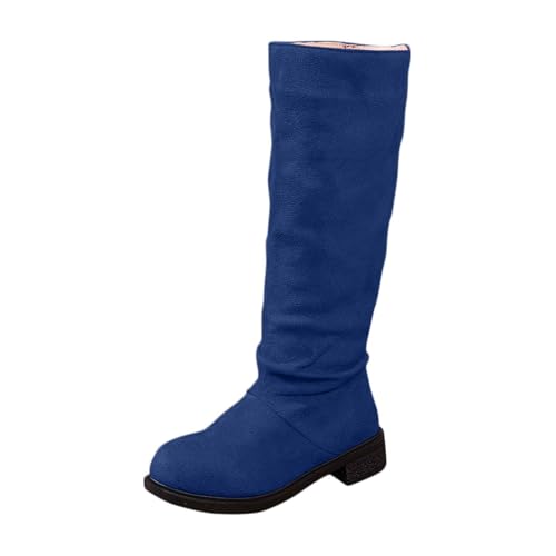 Bottes à talons bas en daim pour femmes, le style décontracté et polyvalent pour l'hiver 2026