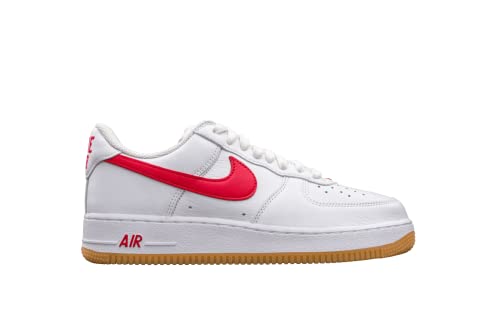 Nike Men's Air Force 1 Low Sneaker, Atmosphere Grey/Sunset Pulse/White, 7.5