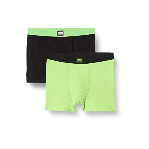 PUMA Placed Logo Boxer Ropa Interior para bebé y Todoterreno, Green Combo, 164 cm para Niños