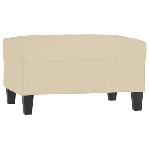 vidaXL Sofagarnitur 4-TLG., Sessel Couch mit Kissen Fußhocker, Sofa Wohnzimmersofa mit Armlehnen, Couchgarnitur Designsofa Sitzmöbel Polstermöbel, Creme Stoff – Bild 7