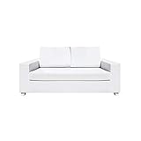  Sofá de 2 plazas Blanco de Aluminio para jardín y Exterior Garden - LOLAhome