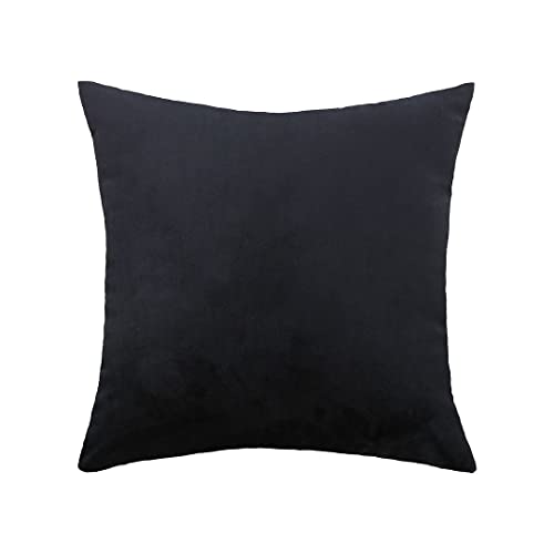 Moonrest - Pack Of 2, Velvet Decorative Pillow Cover Set, Cozy Soft With Hidden Zipper Solid Color For Sofa Bedroom Car Couch Throw Pillow 24 X 24 Cool Black #TOP3