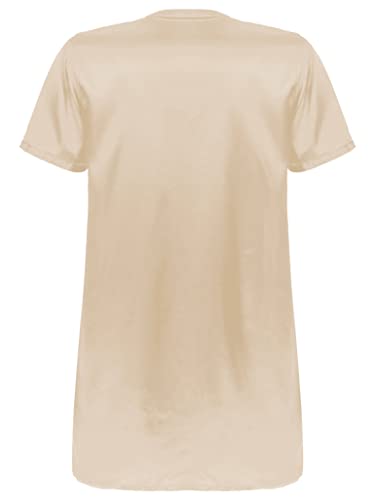 Men's Satin Nightshirt Short Sleeve V-neck Sleep Shirt Sleepwear Loungewear Nightwear4