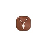 HANLI Silver Cross Necklaces for Women Cubic Zirconia Cross Faith Pendant Charm Necklace Non Tarnish Hypoallergenic Dainty Trendy Simple Cute Choker Necklaces Jewelry