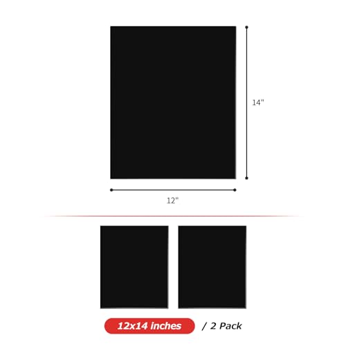 Matace 2 Pack 12x14 Inch Fireproof Welding Blanket & Pad, 5mm Thickened Fire Resistant Carbon Felt Cloth, Flame Retardant Fabric for Stove Wick, Heat Shield for Soldering, Firepit, Smoker, Black