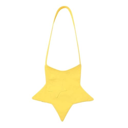 Sac à bandoulière jaune en forme d'étoile avec fermeture éclair pour femme