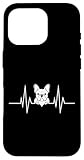 Coque pour iPhone 16 Pro Pulsation cardiaque bouledogue français