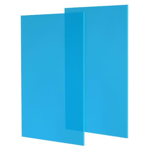 Feuille plastique acrylique transparente anti-éclat bleue 3mm uxcell 20x30cm lot de 2
