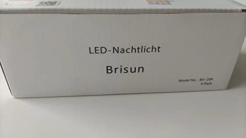 Brisun lampki nocne LED z czujnikiem ruchu i regulacją jasności, 4 sztuki, 3 tryby pracy (auto/On/Off), do pokoju dziecięcego, korytarza, sypialni, łazienki, na schody, ciepła biel