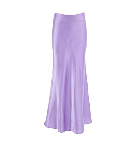 Jupe de soirée ample en satin haut de gamme lavande