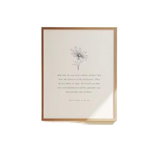 Matthew 6:28-29 'Consider How the Flowers Grow' Bible Verse Wall