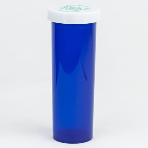 Five Star Supplies Plastic Pill Bottles - 100% Child Resistant Caps - Pill Container Prescription Vial - Push N Turn - Amber - 13 DRAM (320 Ct.)