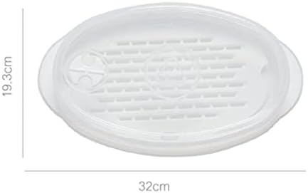 Cabilock Microwave Cookware Steamer Microwavable Fish and Veggie Steamer Removable Strainer and Locking Steam Vent Lid Quick Fast Vegetables Fishs Shellfish Oil Free Cooker