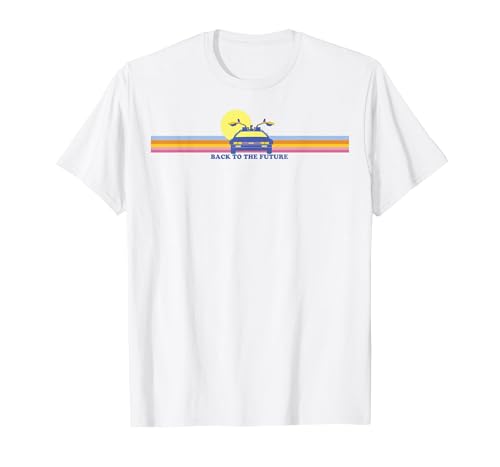 Back to The Future Delorean Retro Chest Stripes T-Shirt, Men, White, 4X-Large