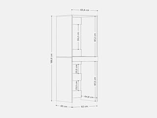 PLATAN ROOM Armoire pour machine à laver et sèche-linge avec planche coulissante - Armoire pour machine à laver et sèche-linge - Armoire superposée - 187 x 65 x 66 cm (anthracite)