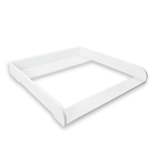 Puckdaddy Wickelaufsatz Lasse kompatibel mit Hemnes Kommode u.Ä. 80x80x10 cm aus Holz in Weiß hochwertiger Wickeltischaufsatz inkl. Montagematerial zur Wandbefestigung - Holzstärke: 2cm
