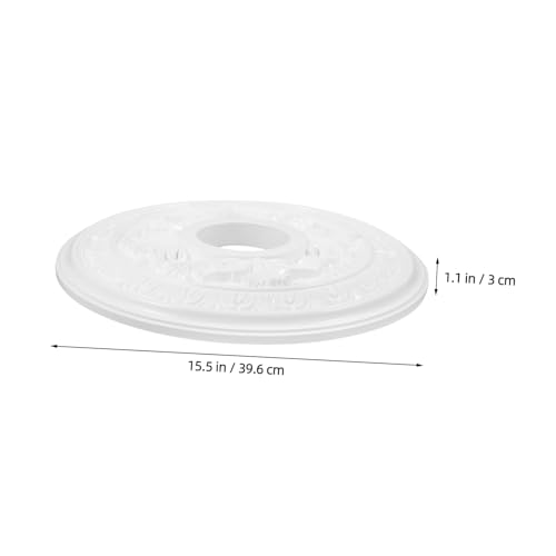 Médaillon de plafond en PU plaque de recouvrement blanche décorative