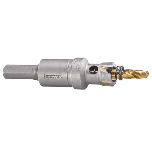 Starrett Tungsten Carbide Tipped Hole Saw - SM16 Sheet Metal Cutter With Arbor & Pilot Drill Bit - For Drilling Stainless Steel Aluminum Alloy - 16MM