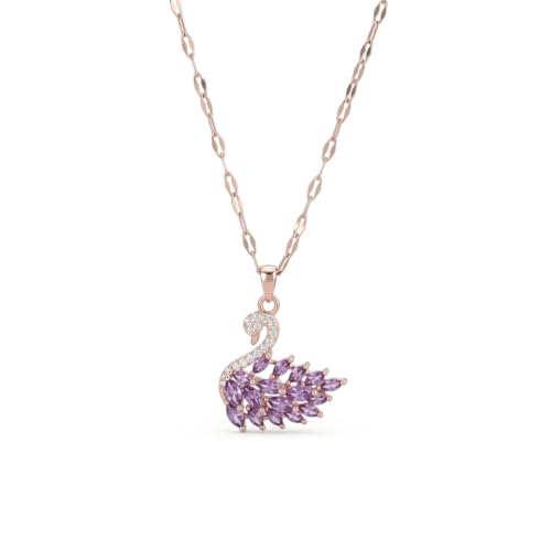 SALTY Anti Tarnish Millenia Dancing Swan Pendant Necklace for Women | Stylish Locket Chain | Latest Fashion Jewellery Accessories for Girls | Minimal Jewelry | Ideal for Gifting | Marriage, Birthday | Gift for Valentine Day..