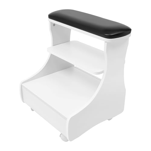 Taburete para baño de pies con ruedas y reposapiés ajustable miniatura 1