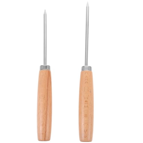 DECHOUS 2pcs Ice Pick Ice Crusher Useful Ice Cubes Refrigerator Ice Cubes Multi-functional Ice Cubes Wood Handle Ice Chippers Portable Ice Removers Home-use Ice Cubes Breaking Ice Tool