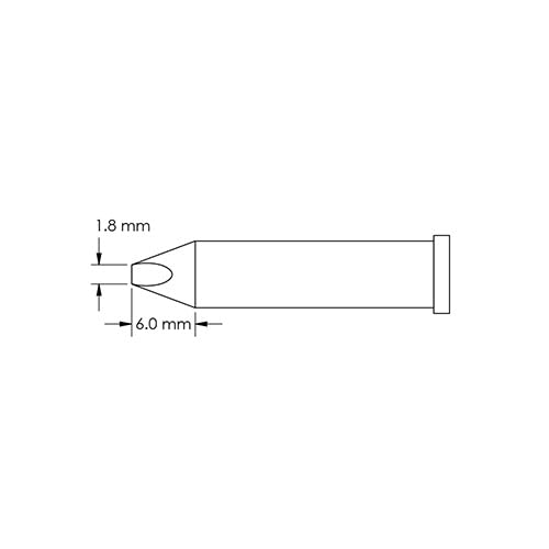 Image of METCAL GT6-CH0018P TIP, CHSL, PWR, 1.8X6.0 MM, 60D, GT6