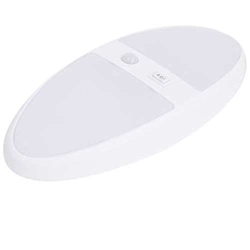 Facon Oval RV Motion Sensor Light - 6W 480LM Warm White (3400K) 12V Interior Lighting, LED Ceiling Dome Lights for RV Bathroom Hallway Camper Boat