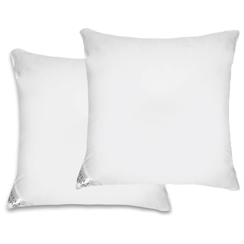 Mayaadi-Home Set of 2 premium pillows, 80 x 80 cm, 1600 g filling, 3 chambers down pillows + feathers, 100% natural cotton cover, made in Europe, HS16