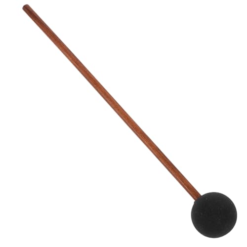 Maillet de percussion musicale silicone manche bois foncé et résonance
