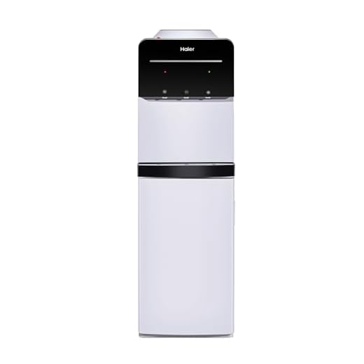 Haier Hot, Cold, & Normal Water Dispenser, Floor Standing Water Dispenser with Digital Display, Anti-Rodent, Child Lock Safety, Anti Corrosive, (Black & White) Pro Series