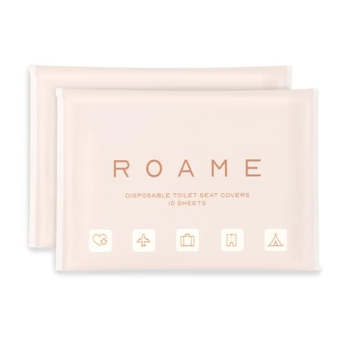 ROAME Disposable Toilet Seat Covers, Flushable Bathroom Hygiene Covers for Public Restrooms, Airplanes, Camping, Paper Toilet Cover Liners for Adults, On-the-Go Travel Essentials, 20 Sheets (2 Pack) by Roame - Used condition - US$9.57