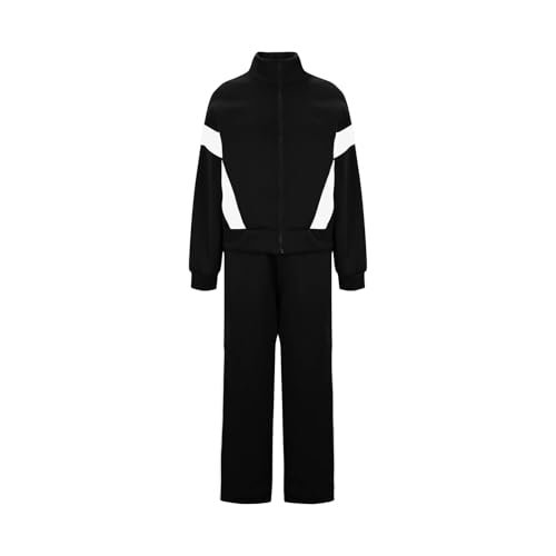 Conjunto casual feminino de 2 peças para treino, corrida, casaco com zíper e calça de cintura elásti