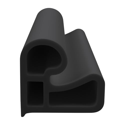 DIWARO® Stahlzargen-Dichtung SZ098 | weiß, schwarz oder grau | 5 lfm für Haus- und Innentüren. Zum Schallschutz und abdichten der Tür. Bestehend aus TPE (Thermoplastischen Elastomer) (schwarz)