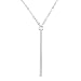 Barogirl Simple Necklaces Jewelry Vertical Feather Bar Pendant Necklace Long Chain for Women (Silver A)