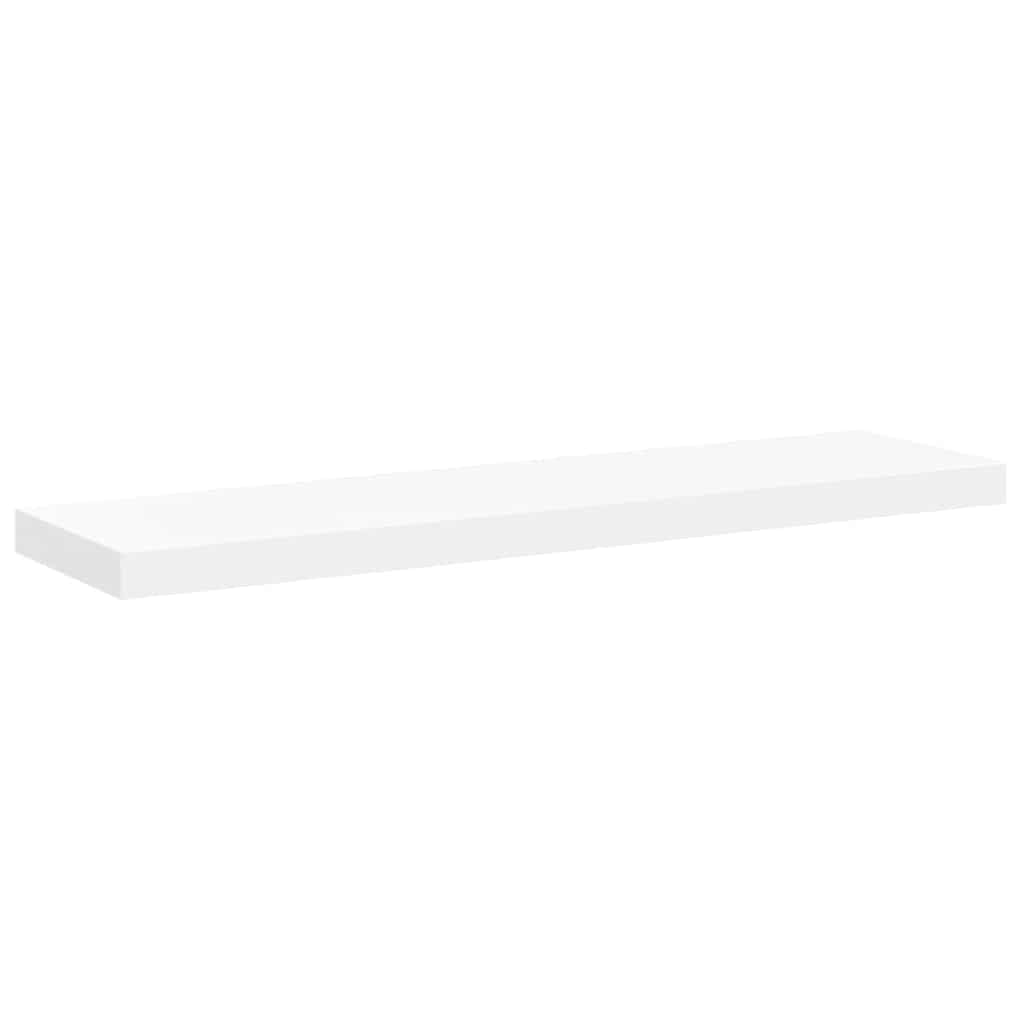 Juego de 2 estantes flotantes, color blanco, de pared, 90 x 23,5 x 3,8 cm, de tablero de fibra de densidad media y metal, para salón, dormitorio y pasillo, soporta hasta 10 kg