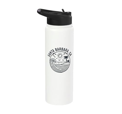 Santa Barbara CA California Souvenir Vacation Reminder Stainless Steel Insulated Water Bottle