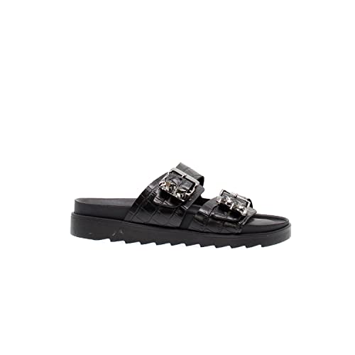 Sandalo en cuir noir Apepazza S2SOFTWLK04 la finesse des détails
