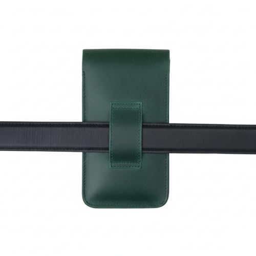 Image of MENSCH Genuine Leather Multifunctional Phone Mobile Pouch Waist Bag with Belt Loop for Accessories, Apple iPhones, Smartphones, Androids Upto 6.7 inch for Daily Use, Travelling for Men & Women (Green)