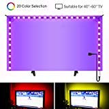 Hitlights LED TV Backlights, 6.56ft LED Strip Lights USB Output RGB Premium LED Lights Strip Kit, Color Changing Strips for 40”~60” Television, Improve Contrast and Reduce Eye Strain
