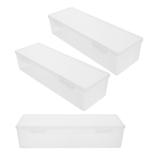 RUNROTOO Recipientes Herméticos para Conservar Alimentos Frescos Juego de 3 de Plástico Blanco de 1560ml Tapa Sellada y Diseño Rectangular para Optimizar Espacio en Cocina