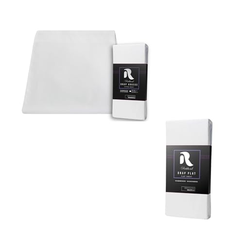 Pack draps en microfibre blanc drap plat 240x270 drap housse 140x190