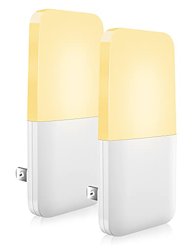 MAZ-TEK Plug in Night Light, Warm White LED Nightlights with Smart Dusk to Dawn Sensor for Kids, Nursery, Ideal for Bedroom, Bathroom,Hallway, Stairs, Kitchen, 2 Pack