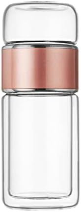 Yosoo Health Gear Tea Infuser Bottle, 420ml Tea Flood Cup Glass Water Bottle Double Wall Borosilicate Travel Tea Tumbler with Stainless Steel Filter Leakage Proof Water Separation Tea Mug