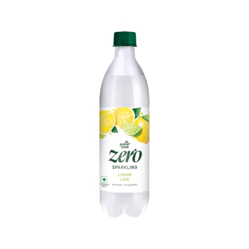 Image of Paper Boat Zero Lemon Lime Sparkling (Soda) Water - Pack of 4, 600 ml Each | Zero Sugar, Zero Calories | Sugar Free | Flavoured Carbonated Water | No Aspartame