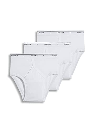 Jockey Men s Underwear Classic Low Rise Brief - 3 Pack, White, 36