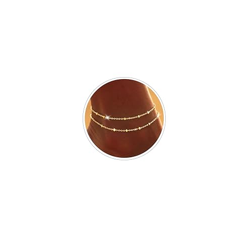 DEARMAY Gold Anklets for Women Non Tarnish 14K Gold Plated Ankle Bracelets for Women Trendy Dainty Layered Cute Anklets Set Pack Waterproof Summer Beach Fashion Jewelry Gift